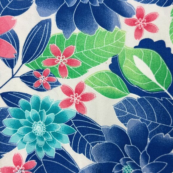 Bill Blass Women's Bold Floral Capri Pants Sz 16 Hi Rise Blue Pink Green Cotton - Picture 10 of 12